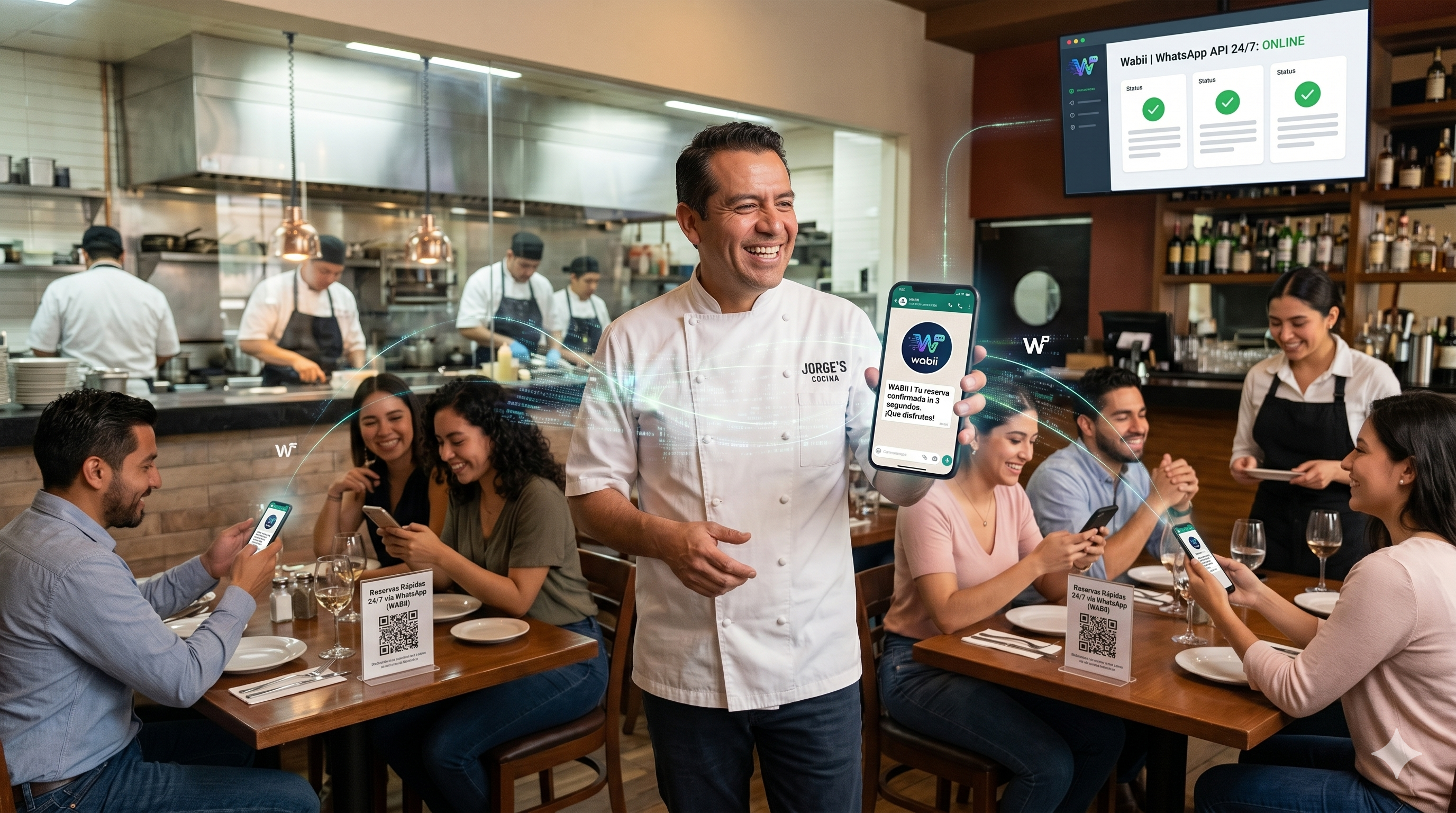 WABII en acción - restaurante